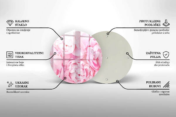 Üveg alátét gyertyákhoz Finom bazsarózsa