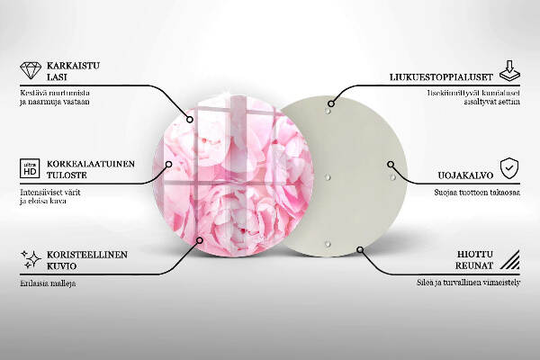 Üveg alátét gyertyákhoz Finom bazsarózsa