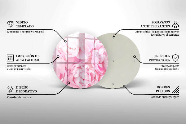 Üveg alátét gyertyákhoz Finom bazsarózsa