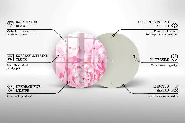 Üveg alátét gyertyákhoz Finom bazsarózsa