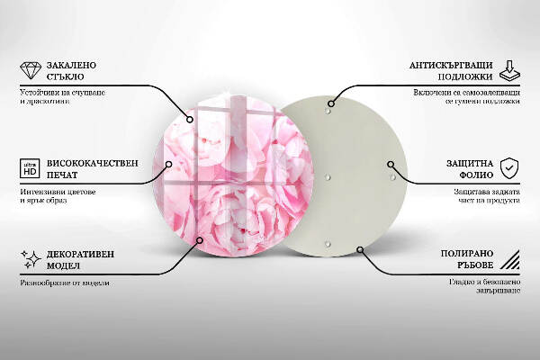 Üveg alátét gyertyákhoz Finom bazsarózsa