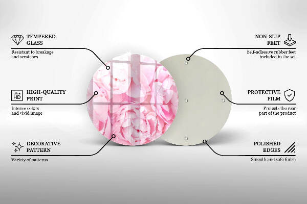 Üveg alátét gyertyákhoz Finom bazsarózsa