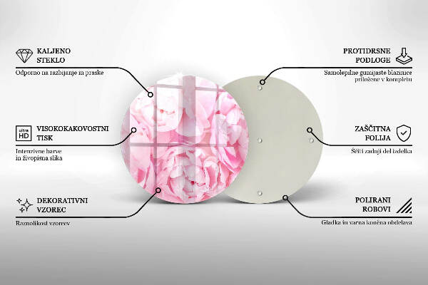Üveg alátét gyertyákhoz Finom bazsarózsa