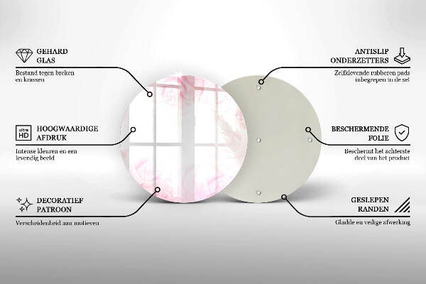 Üveg alátét gyertyákhoz Finom rózsák háttér