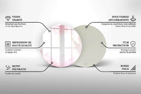Üveg alátét gyertyákhoz Finom rózsák háttér
