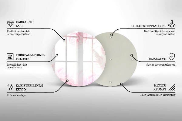 Üveg alátét gyertyákhoz Finom rózsák háttér