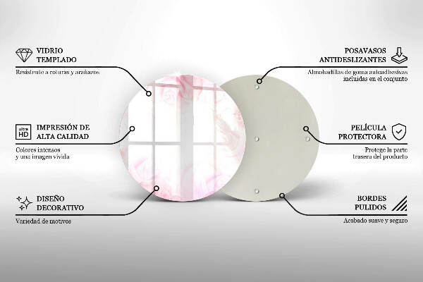 Üveg alátét gyertyákhoz Finom rózsák háttér
