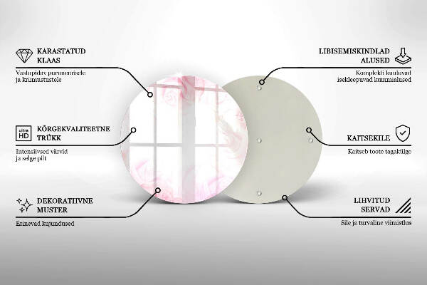 Üveg alátét gyertyákhoz Finom rózsák háttér
