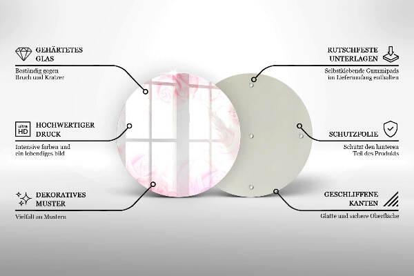 Üveg alátét gyertyákhoz Finom rózsák háttér