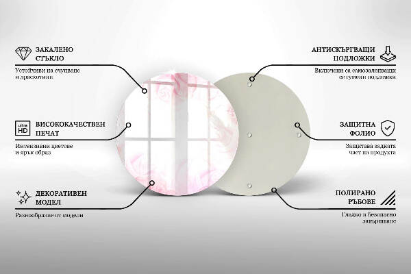 Üveg alátét gyertyákhoz Finom rózsák háttér