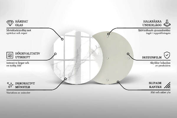 Üveg alátét gyertyákhoz Márvány kő háttér