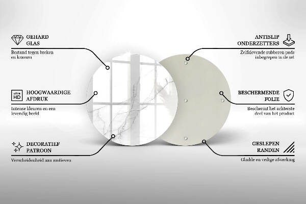 Üveg alátét gyertyákhoz Márvány kő háttér
