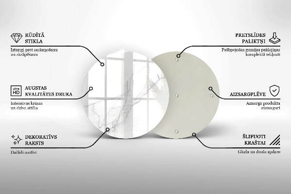 Üveg alátét gyertyákhoz Márvány kő háttér
