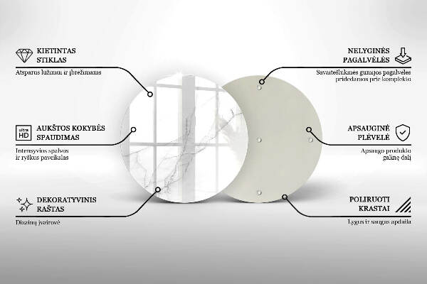 Üveg alátét gyertyákhoz Márvány kő háttér