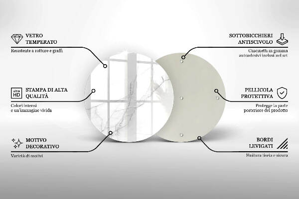 Üveg alátét gyertyákhoz Márvány kő háttér