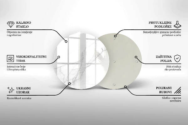 Üveg alátét gyertyákhoz Márvány kő háttér