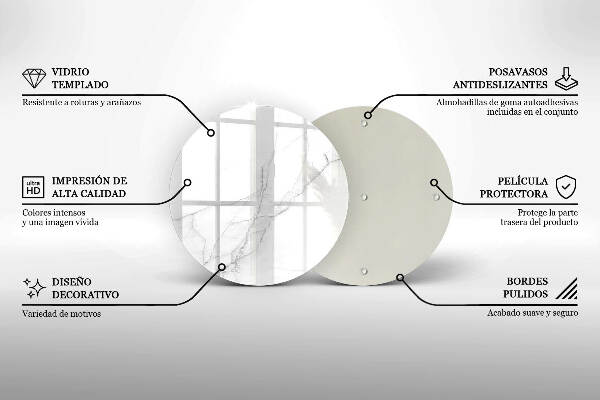 Üveg alátét gyertyákhoz Márvány kő háttér