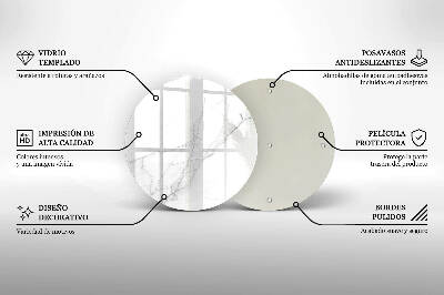 Üveg alátét gyertyákhoz Márvány kő háttér