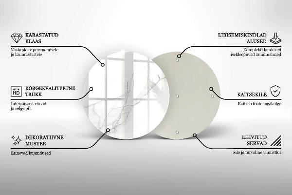 Üveg alátét gyertyákhoz Márvány kő háttér