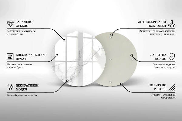 Üveg alátét gyertyákhoz Márvány kő háttér