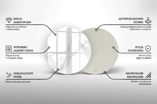 Üveg alátét gyertyákhoz Márvány kő háttér