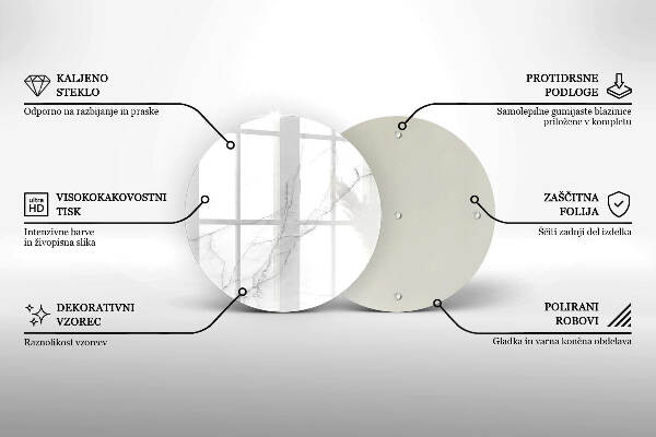 Üveg alátét gyertyákhoz Márvány kő háttér