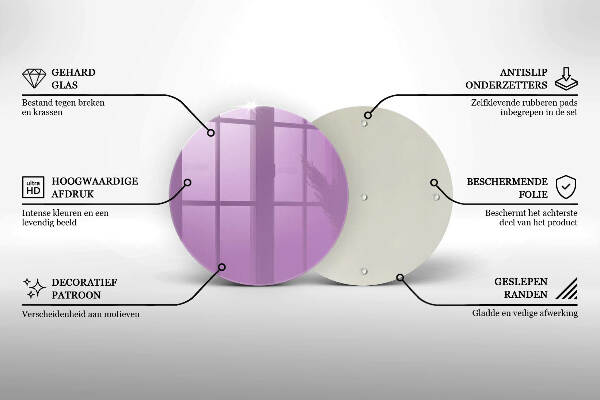 Üveg alátét gyertyákhoz Ibolya