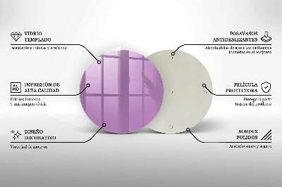 Üveg alátét gyertyákhoz Ibolya