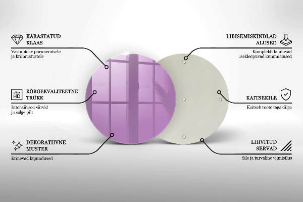 Üveg alátét gyertyákhoz Ibolya