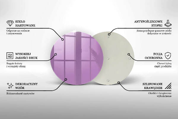 Üveg alátét gyertyákhoz Ibolya
