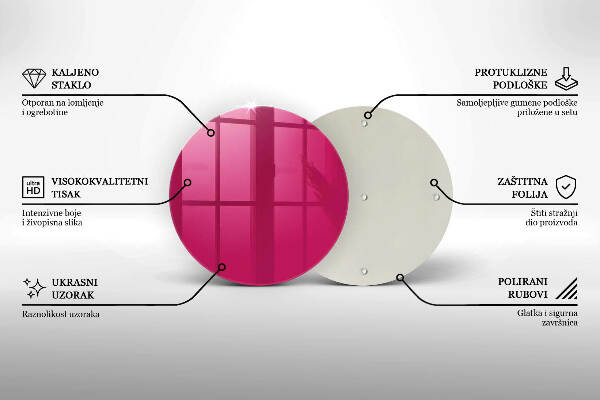 Üveg alátét gyertyákhoz Szín rózsaszín