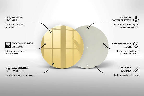 Üveg alátét gyertyákhoz Sárga