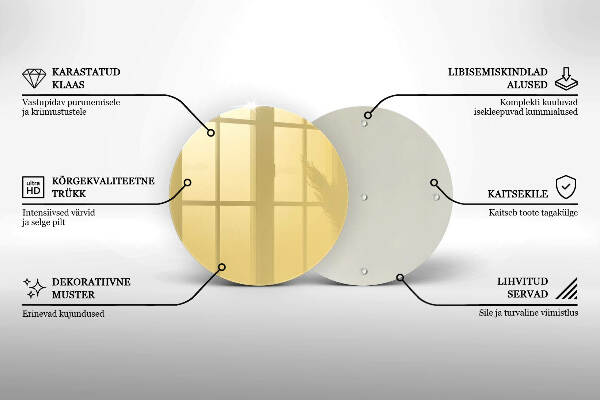 Üveg alátét gyertyákhoz Sárga