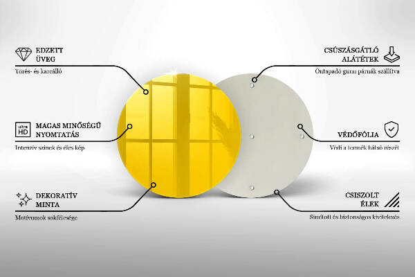 Üveg alátét gyertyákhoz Sárga