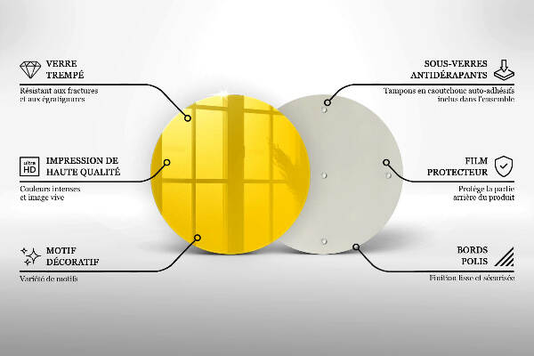Üveg alátét gyertyákhoz Sárga
