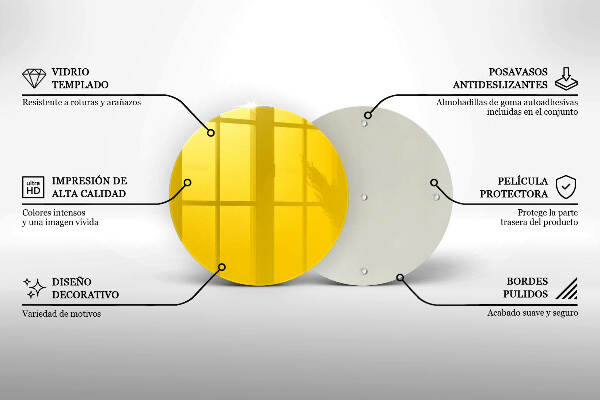 Üveg alátét gyertyákhoz Sárga