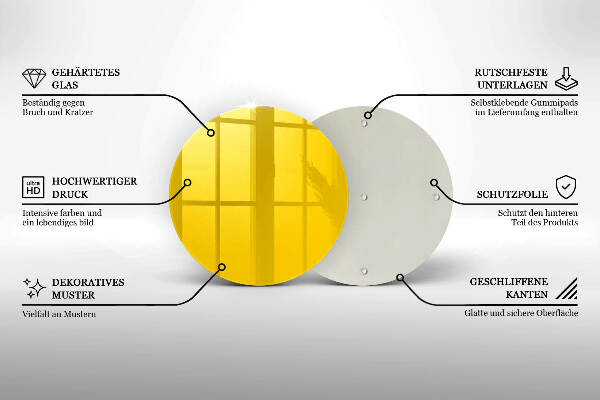 Üveg alátét gyertyákhoz Sárga
