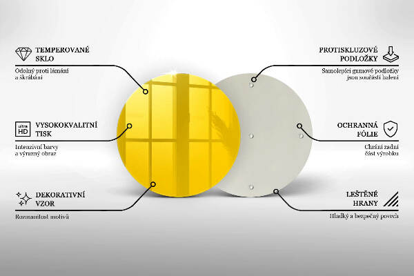 Üveg alátét gyertyákhoz Sárga