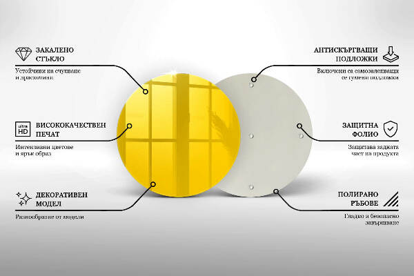 Üveg alátét gyertyákhoz Sárga