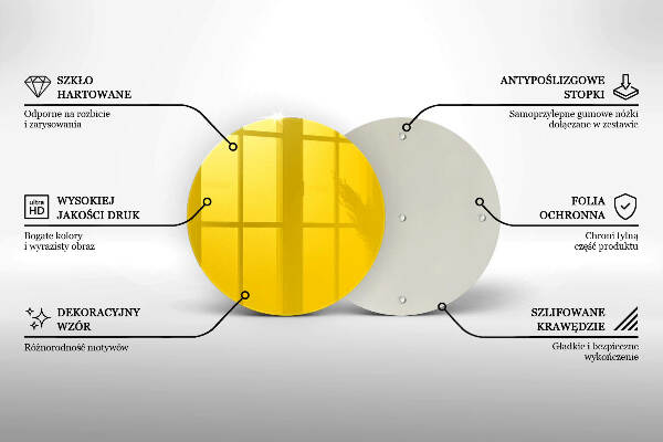 Üveg alátét gyertyákhoz Sárga