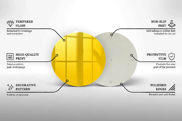 Üveg alátét gyertyákhoz Sárga