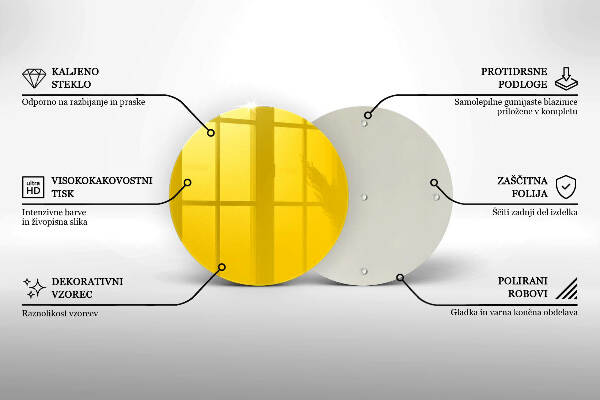 Üveg alátét gyertyákhoz Sárga