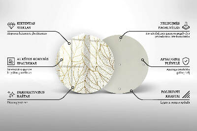 Üveg alátét gyertyákhoz Line-art levelek minta