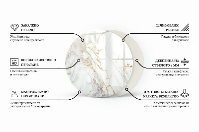 Edzett üveglap Márvány textúra minta