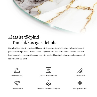 Edzett üveglap Márvány textúra minta