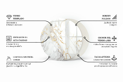 Edzett üveglap Márvány textúra minta
