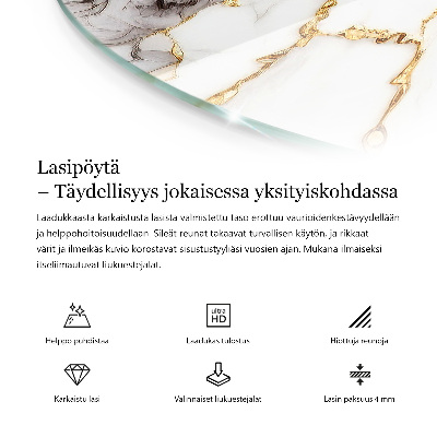 Edzett üveglap Márvány textúra minta