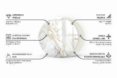 Edzett üveglap Márvány textúra minta