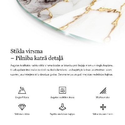 Edzett üveglap Márvány textúra minta