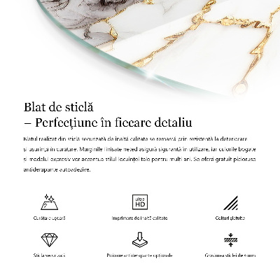 Edzett üveglap Márvány textúra minta